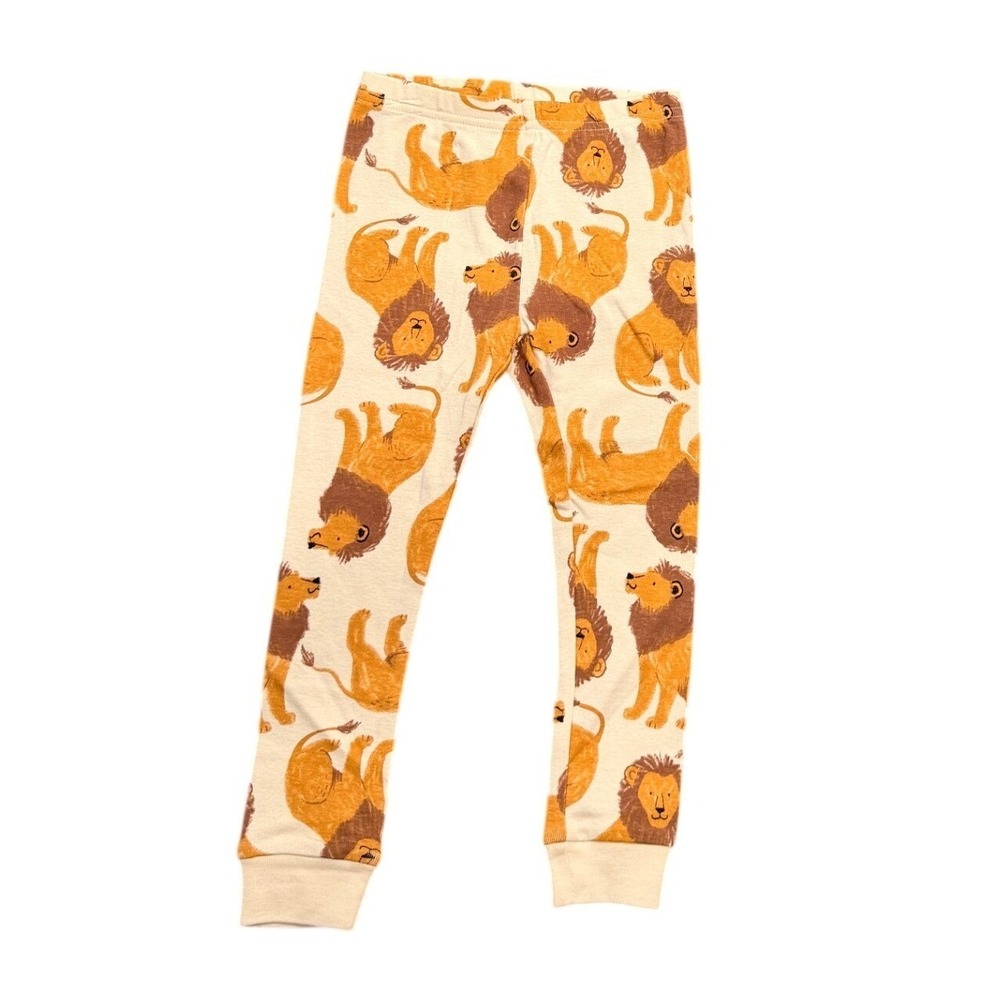 Carters Just One You Pajama Pants Kids 2T Beige Lion Soft Ribbed Sleep Leggings
